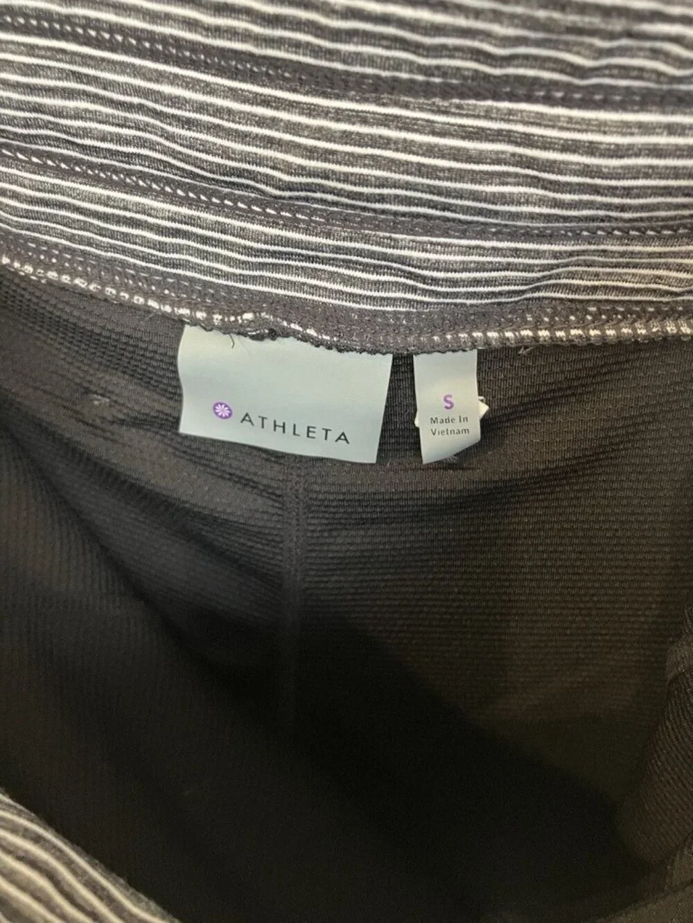 Athleta Womens Skort Size S Black White Striped Modern Metro Athletic Zip Pocket